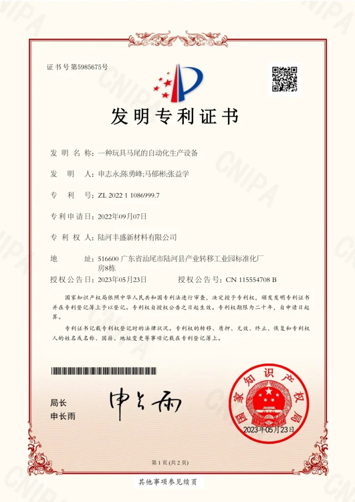 Patent certificate 5