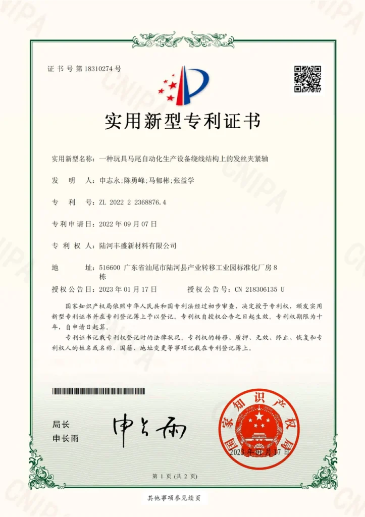 Patent certificate 8